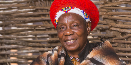 Zulu men give an example of stick fighting at Shakaland, KwaZulu