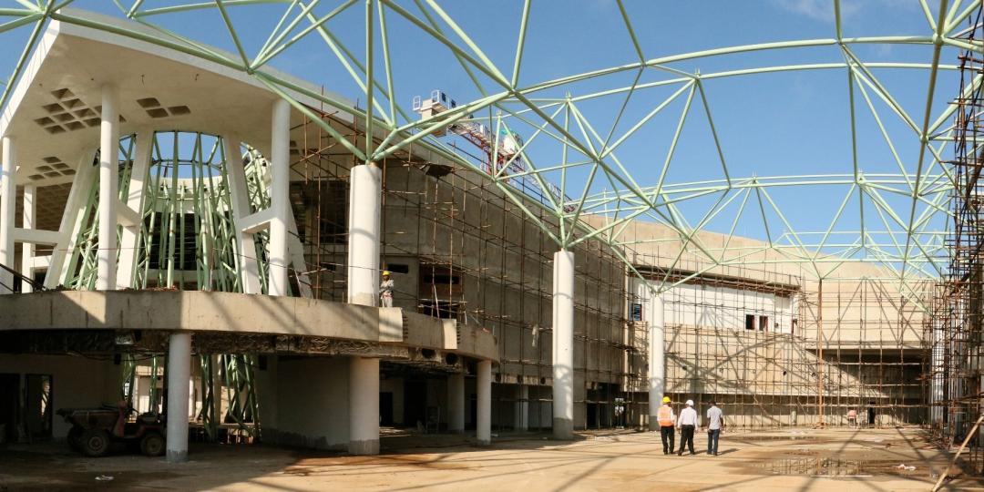 The inside of the Victoria Falls International Airport Terminal three. 