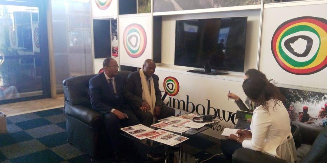 Zimbabwe Tourism Authority officials conducting a meeting at last year’s Sanganai trade show.