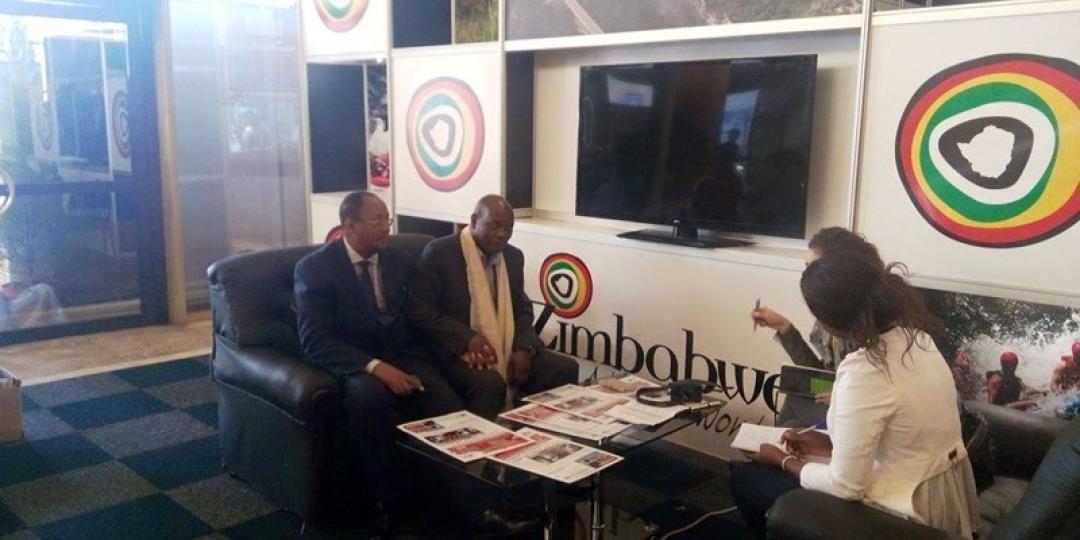 Zimbabwe Tourism Authority officials conducting a meeting at last year’s Sanganai trade show.