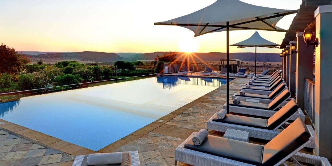 Pool loungers and outdoor pool furniture have been added at Riverdene Family Lodge in the Eastern Cape, South Africa.