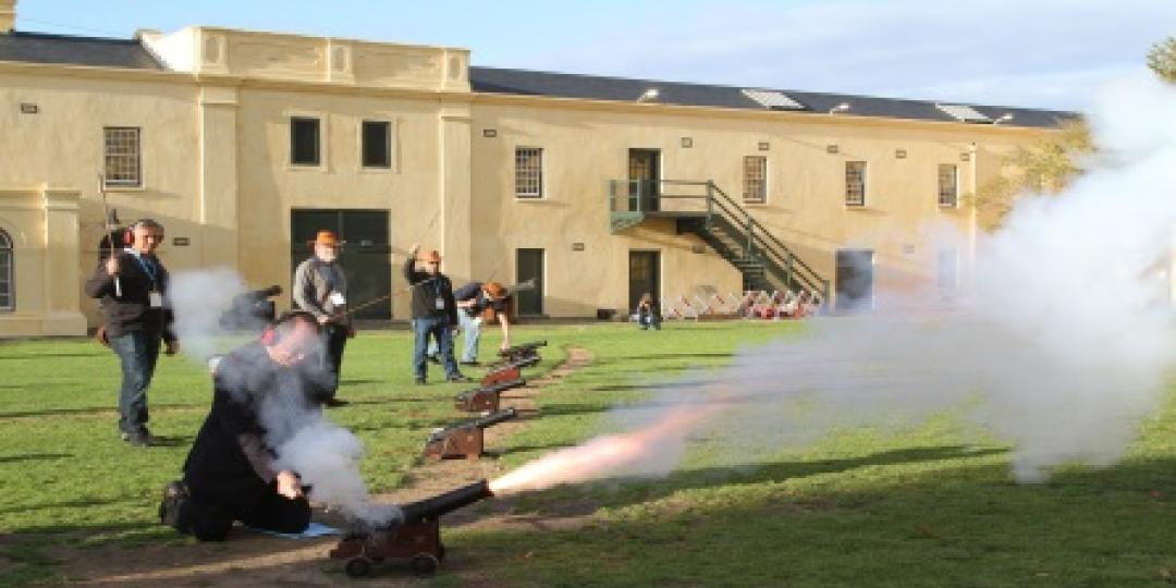 Deputy Mayor Alderman Ian Neilson officially launched the Military Heritage Route by firing the first cannon.