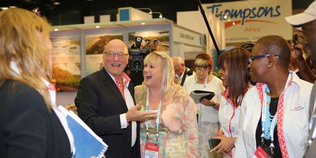 The Minister of tourism engaging with the trade at this year’s Indaba show.