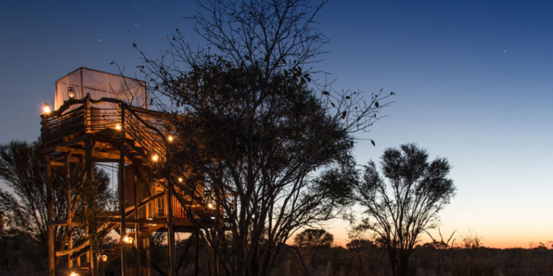 Skybeds allow guests the option of sleeping out under the stars in Khwai Private Reserve.