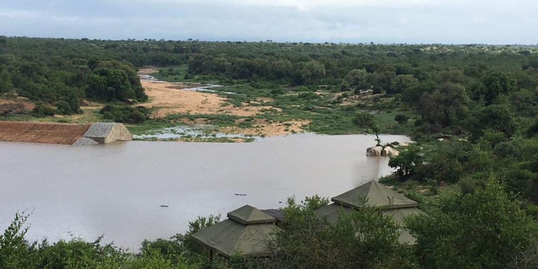 The dam wall of Mbali dam in front of Hilltop Lodge was repaired in October last year.