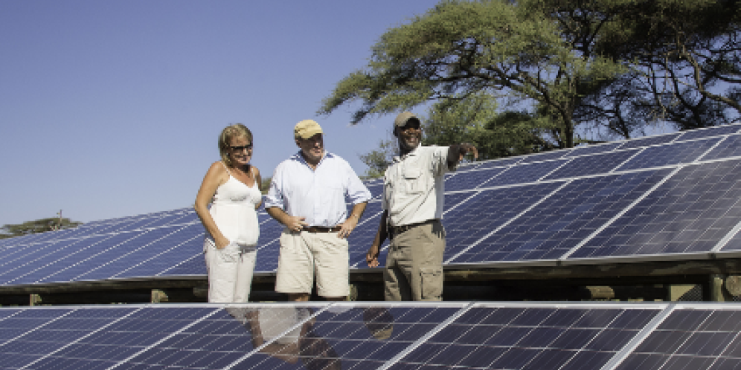 Solar farm tour at Mombo Camp, Botswana.