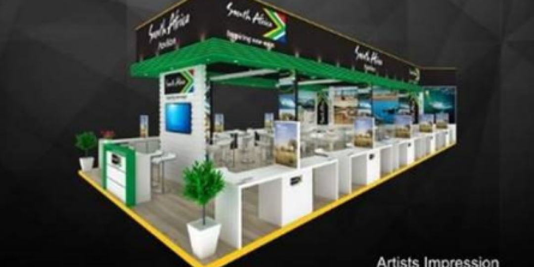 An artist’s impression of destination South Africa’s stand at the Arabian Travel Market.