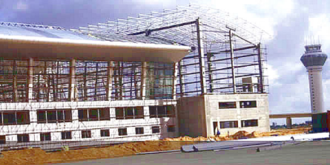 The new Angola International Airport passenger terminal and traffic control tower.