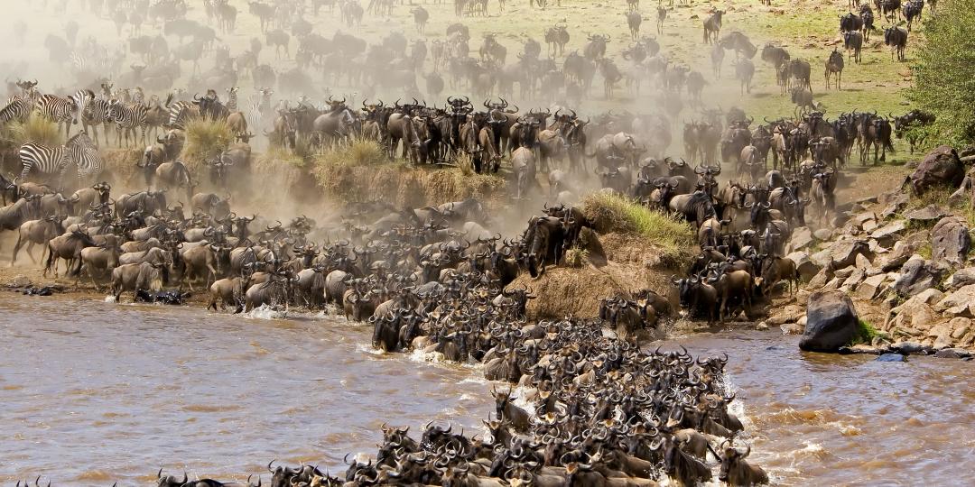 Mobile camps are becoming a popular way of seeing the wildebeest migration.