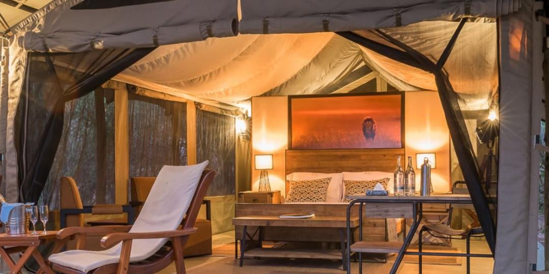 Six tents offer guests a comfortable stay in the midst of the conservancy.