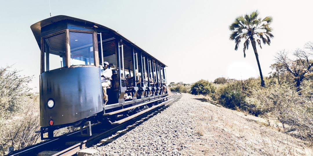 Historic tram en-route to the bridge.