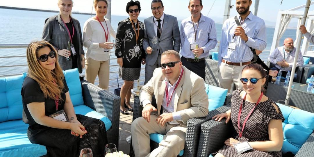 ILTM Africa attendees enjoying lunch at Shimmy Beach Club.