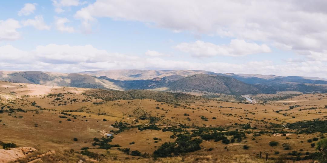 Sweeping views of the KZN landscape from Zulu Rock Lodge.