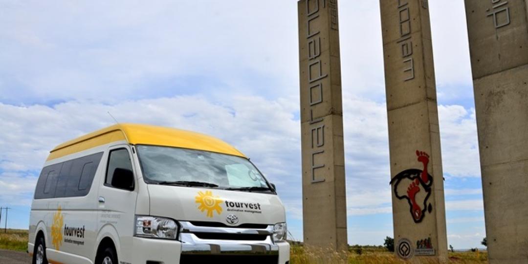 A Tourvest vehicle pictured on tour in Maropeng.