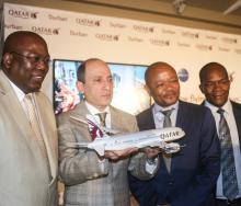 Pictured here at the launch (from left) are Mike Mabuyakhulu (KZN MEC Economic Development, Tourism and Environmental Affairs), Akbar Al Baker, Edward Senzo Mchunu and Councillor James Nxumalo (Mayor of Durban).