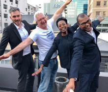 Giving wings to Cape Town. From left: Wesgro CEO, Tim Harris; Western Cape Economic Opportunities MEC, Alan Winde; Acsa COO, Fundi Sithebe; and Cape Town Tourism CEO, Enver Duminy.