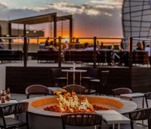 New rooftop garden and deck space offer views of Sandton’s skyline. 