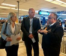 Conducting a site visit of future upgrades to CTIA  are (from left) Western Cape Economics Opportunity MEC Beverley Schäfer,  the City of Cape Town’s Mayoral Committee Member James Vos and GM Deon Cloete. 