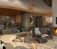 The new-look living room of Singita’s Malilangwe House.