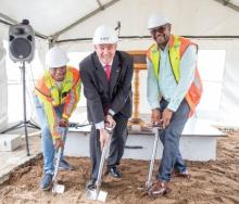 Turning the first sod to mark the start of construction of Durban’s new cruise terminal were (left to right) Durban Port Engineer, Malefetsane Setaka, MD of MSC Cruises South Africa and Director of KwaZulu Cruise Terminal, Ross Volk, and General Manager: Port of Durban, Moshe Motlohi.