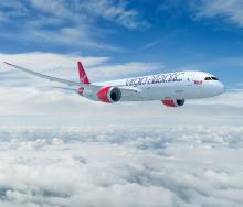 The Virgin Atlantic 787-900 Dreamliner.