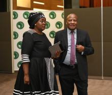 Mmamoloko Kubayi-Ngubane, Minister of Tourism (right) and Jackson Mthembu, Minister in the Presidency of South Africa (left).